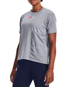 Triko Under Armour Live Woven Pocket Tee-GRY 1368444-035