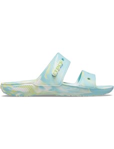 Dámské pantofle Crocs CLASSIC SANDAL MARBLED zelenomodrá