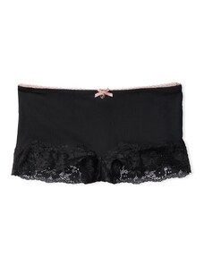 Victoria's Secret Bavlněné kalhotky boxerky s krajkou Modal & Lace Shortie Panty černá