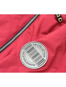 S'WEST Krátká červená dámská bunda se stojáčkem (B8016-4)