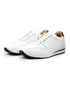 Ducavelli Cool Genuine Leather Men's Daily Shoes, Casual Shoes, 100% Leather Shoes 4 Seasons Shoes White