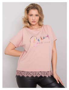 Zonno Tmavě pudrově růžové bavlněné tričko