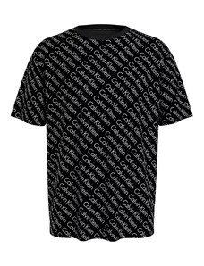 Pánské triko KM0KM00764 - 0GQ černá s bílým potiskem - Calvin Klein