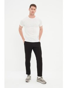 Trendyol Men's Black Regular Fit Pleated Printed Ironing Trousers