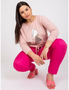Fashionhunters Zaprášená růžová bavlněná halenka velikosti Beate