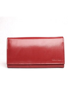 Mírně lesklá kožená peněženka BELLUGIO (ZD-02R-063) tmavěčervená