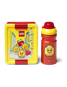 Lego Iconic Girl svačinový set láhev a box žlutá červená