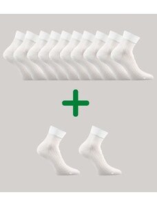 GAZDAN 10+2 ZDARMA snížené ponožky extra volný lem Lonka bílá 43-46