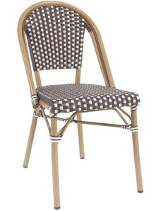 Hnědo bílá zahradní židle z umělého ratanu Kave Home Marilyn
