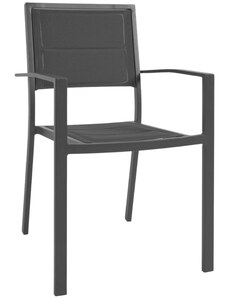 Černá kovová zahradní židle Kave Home Sirley s látkovým sedákem