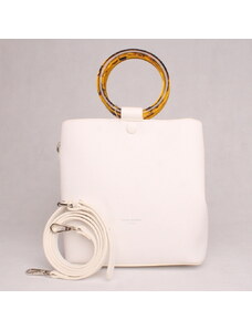 Tříoddílová módní bílá kabelka do ruky David Jones CM5672A