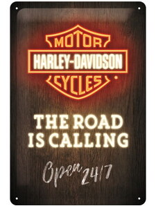 Nostalgic Art Plechová cedule Harley-Davidson The road is calling 20 x 30 cm