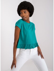 Fashionhunters Zelené dámské bavlněné tričko od Hierro MAYFLIES