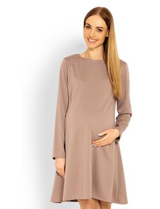 ProMamku Těhotenské šaty s volným střihem v cappuccinovej barvě