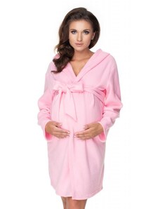 ProMamku Těhotenský župan ve světle růžové barvě s kapucí