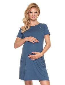 ProMamku Těhotenská a kojící košile na zapínání z obou stran v modré barvě