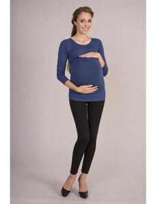 ProMamku Těhotenská halenka s dlouhými rukávy v modré barvě