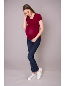 ProMamku Klasická bordová těhotenská a kojící halenka