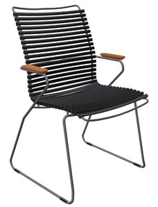 Černá plastová zahradní židle HOUE Click II. s područkami