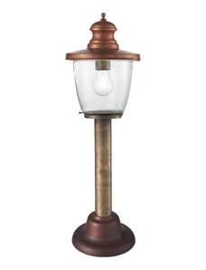 Il Fanale 248.12.ORT Venezia, venkovní stojanová lampa, 1x15W E27, mosaz, bublinkové sklo, výška 70cm, IP44