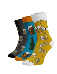 Benami Zvýhodněný set 3 párů vysokých veselých ponožek - Pro pivaře