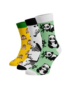 Benami Zvýhodněný set 3 párů vysokých veselých ponožek - Zvířátka v ZOO
