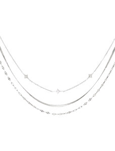 SYLVIENE Trojitý náhrdelník SPARK Silver