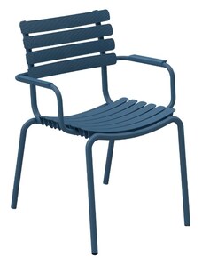 Modrá plastová zahradní židle HOUE ReClips s područkami