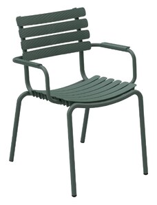 Zelená plastová zahradní židle HOUE ReClips s područkami
