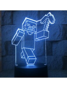 3D LED Lampička Steve Minecraft