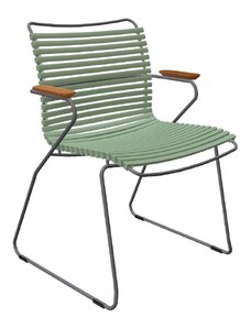Světle zelená plastová zahradní židle HOUE Click s područkami