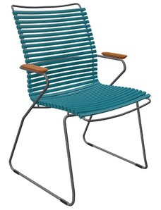 Petrolejově modrá plastová zahradní židle HOUE Click II. s područkami