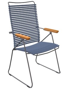Modrá plastová polohovací zahradní židle HOUE Click