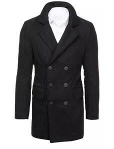 DSTREET Pánský dvouřadý zimní kabát POLOS černá