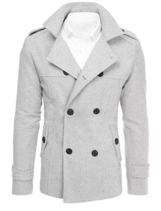 DSTREET Pánský dvouřadý elegantní kabát MARCO světle šedá