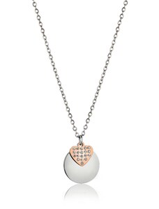 Victoria Walls Romantický ocelový bicolor náhrdelník s krystaly VN1100SR