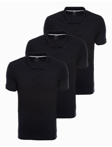 Ombre Clothing Pánská polokošile balení tří kusů - černá 3 pcs Z28