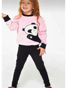 Dívčí set Panda růžovo-černý