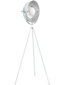 Moebel Living Bílo stříbrná kovová stojací lampa Laila 145 cm