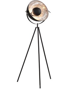Moebel Living Černo stříbrná kovová stojací lampa Laila 145 cm