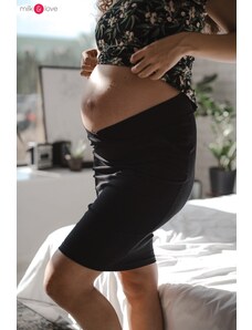 milk & love Těhotenská sukně s nízkým pasem a kapsami Black
