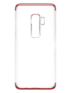 Baseus Pouzdro Baseus Armor Transparentní kryt TPU s nárazníkem TPE pro Samsung Galaxy S9 Plus červená