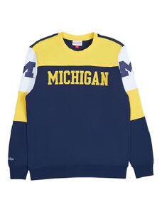 Mitchell & Ness Overtime Fleece Crew Michigan Wolverins / Modrá, Žlutá / M