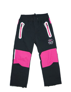 Softshellové kalhoty KUGO zateplené černo-růžové Outdoor 116