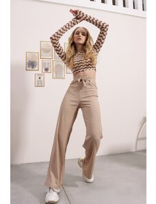 Dámské kalhoty Trend Alaçatı Stili High Waist
