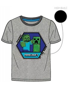 MOJANG official product Chlapecké tričko s krátkým rukávem Minecraft - Creeper - šedé