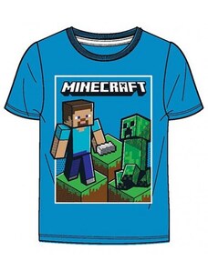 MOJANG official product Chlapecké bavlněné tričko s krátkým rukávem Minecraft - Creeper a Steve / 100% bavlna