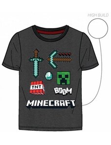 MOJANG official product Chlapecké / dětské tričko s krátkým rukávem Minecraft TNT - tm. šedé