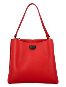 Luxusní dámská kožená kabelka červená - ItalY Lucy červená