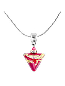 Dámsky Náhrdelník Passionate Story Triangle s 24karátovým zlatem v perle Lampglas